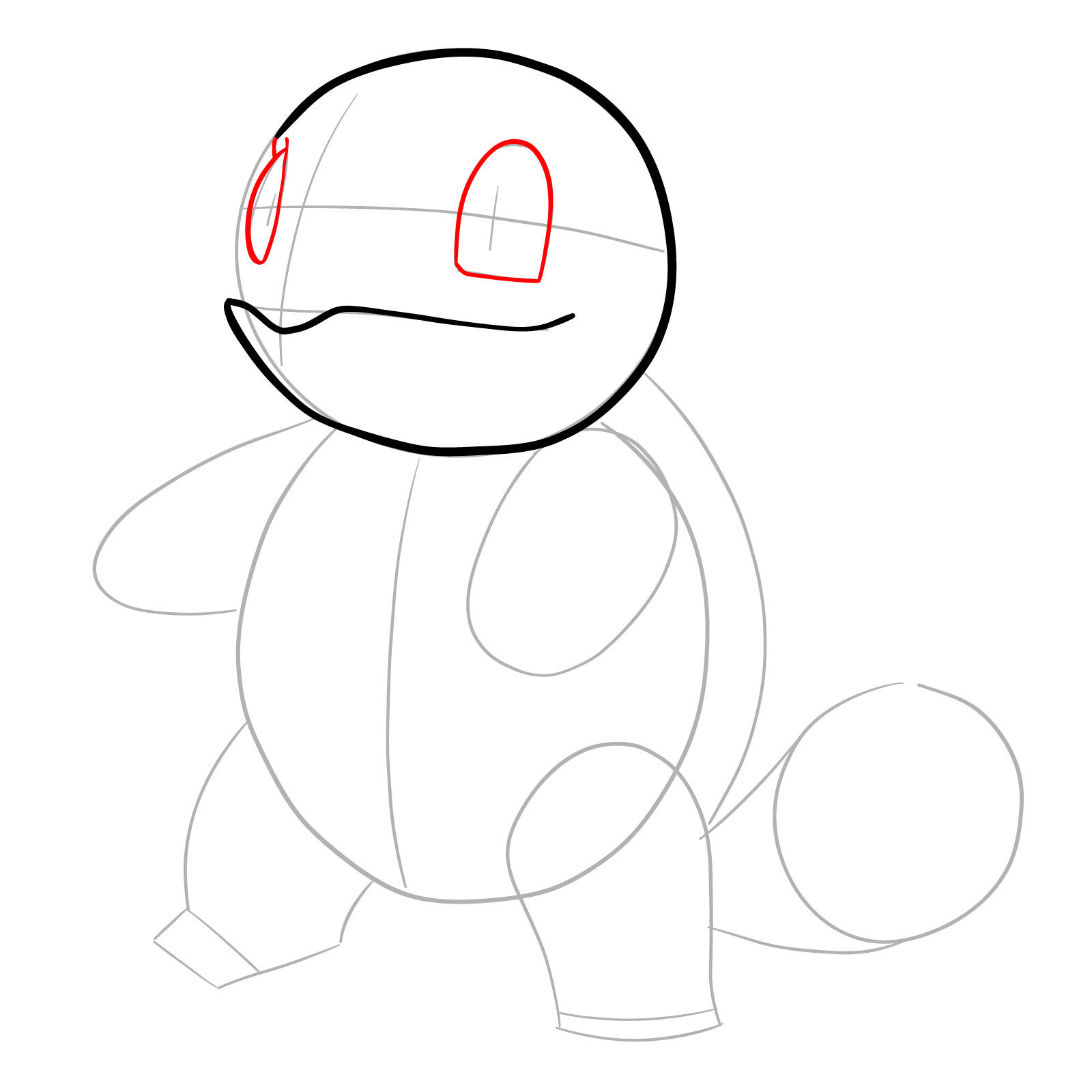 How to draw Squirtle - step 06