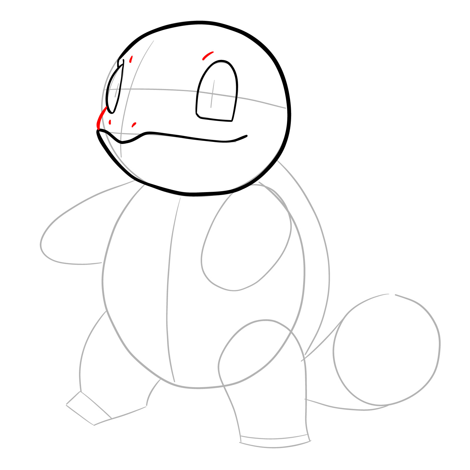 How to draw Squirtle - step 07