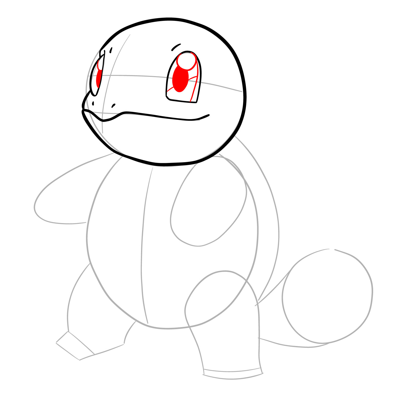 How to draw Squirtle - step 08