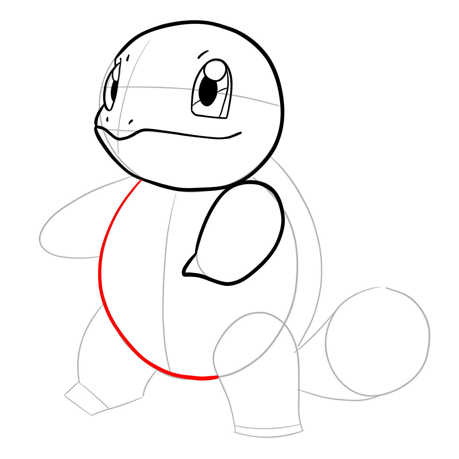 How to draw Squirtle - step 10