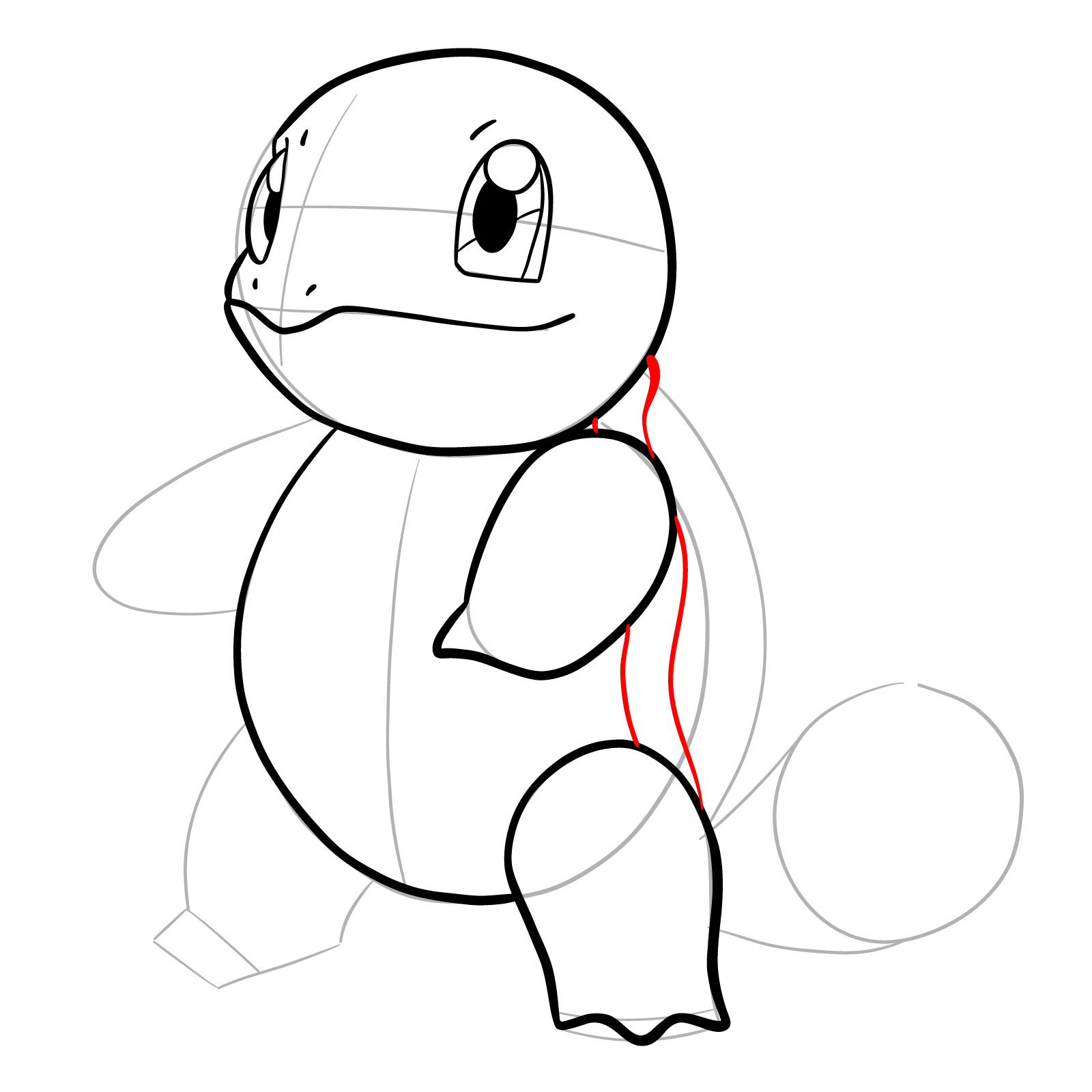 How to draw Squirtle - step 12