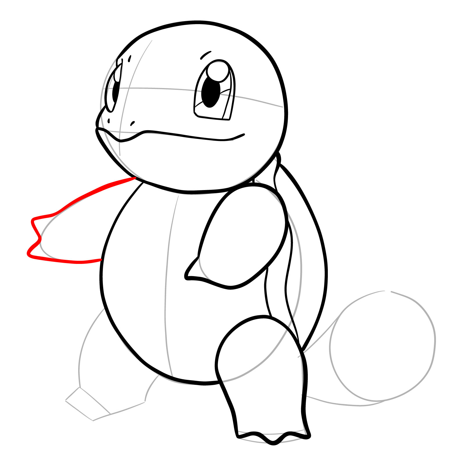 How to draw Squirtle - step 14