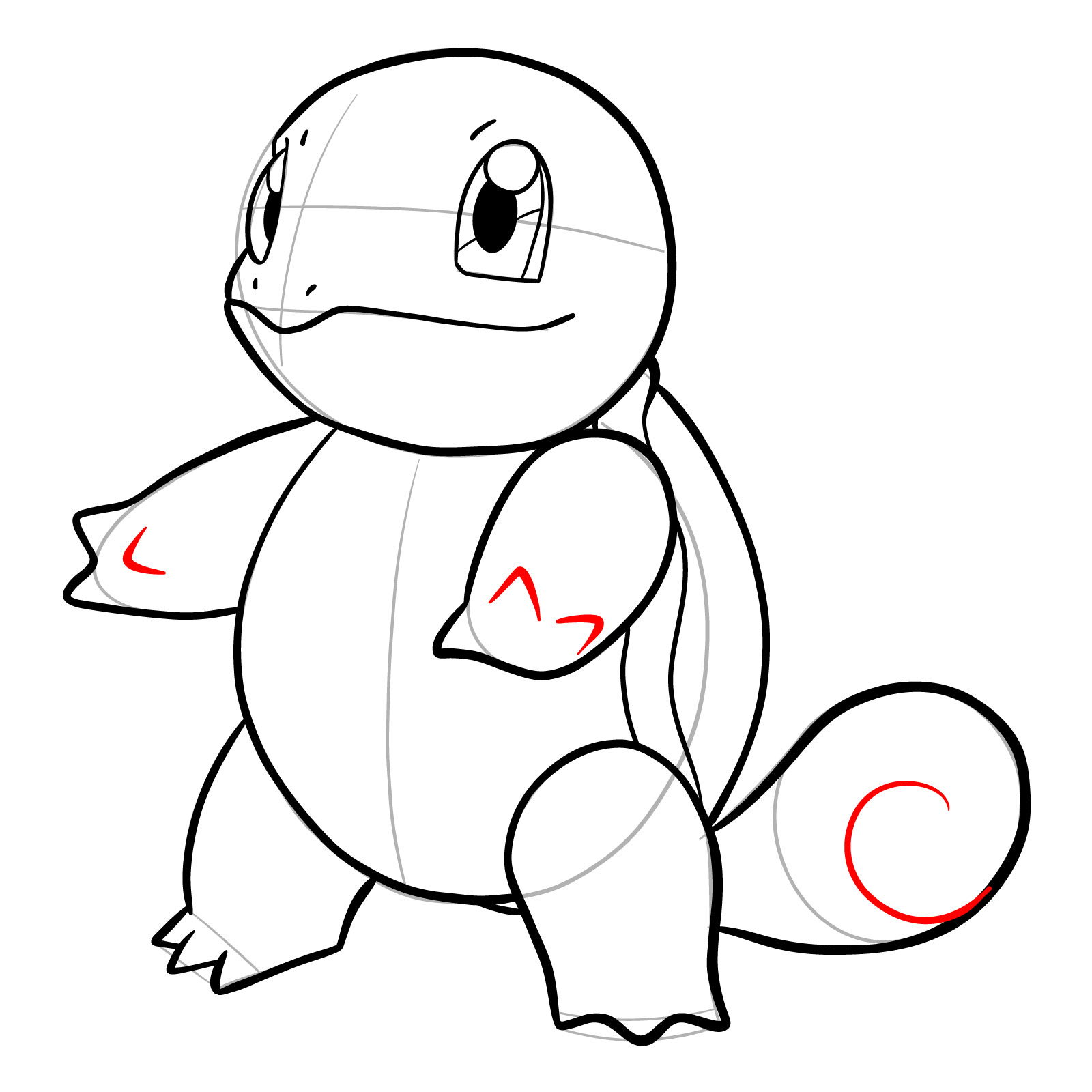 How to draw Squirtle - step 18