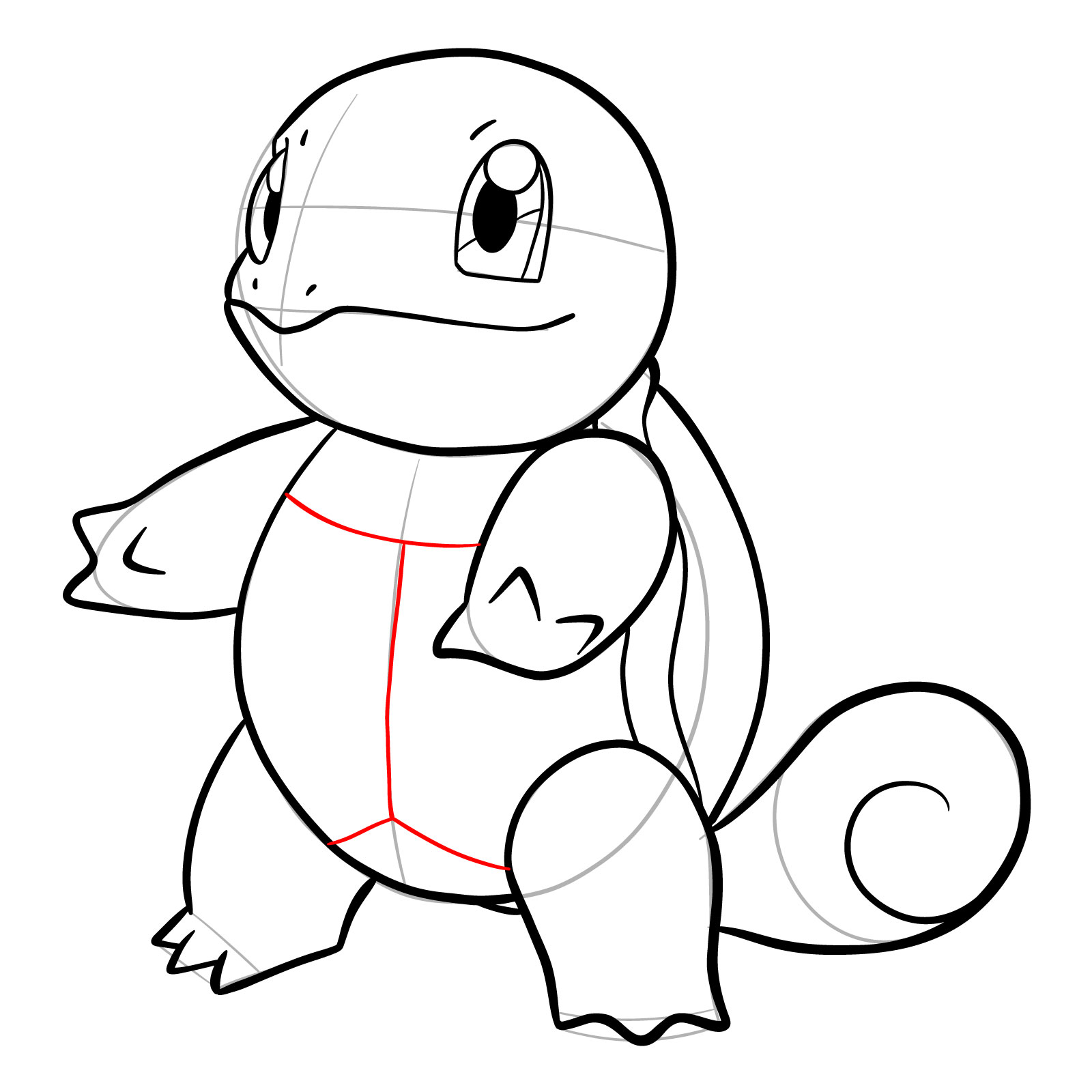 How to draw Squirtle - step 19