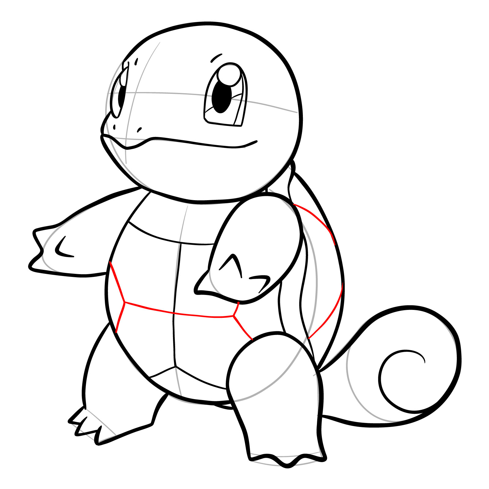 How to draw Squirtle - step 20