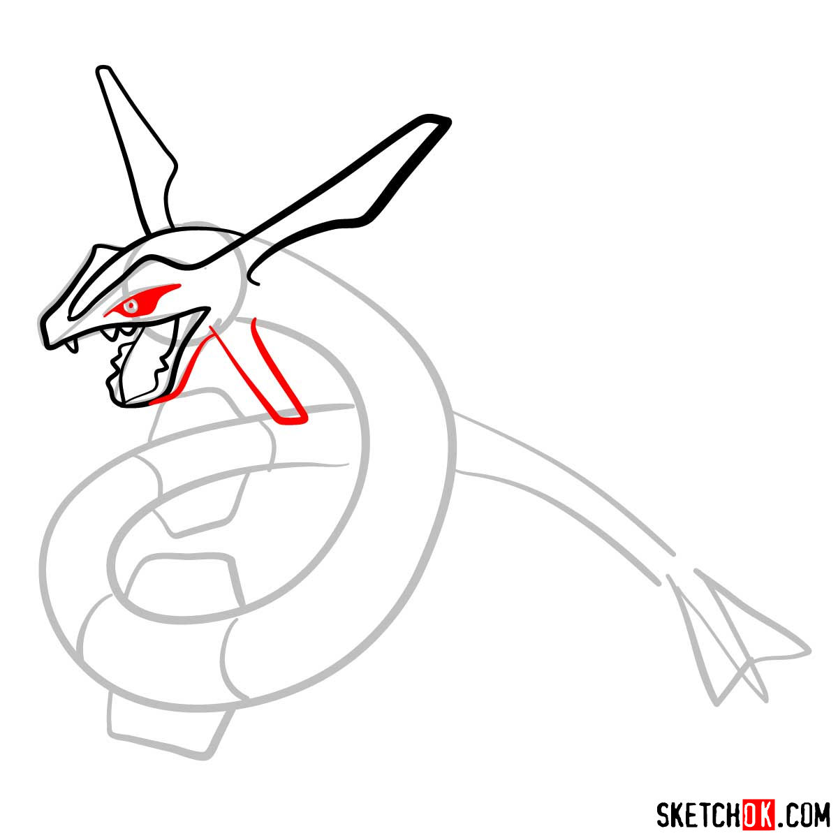How to draw Rayquaza | Pokemon - step 05