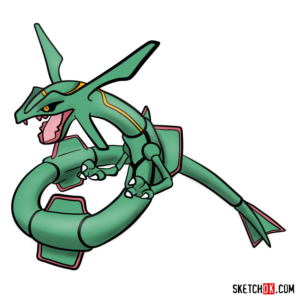 Rayquaza Pokemon. How to Draw Rayquaza pokemon, Shiny Rayquaza 