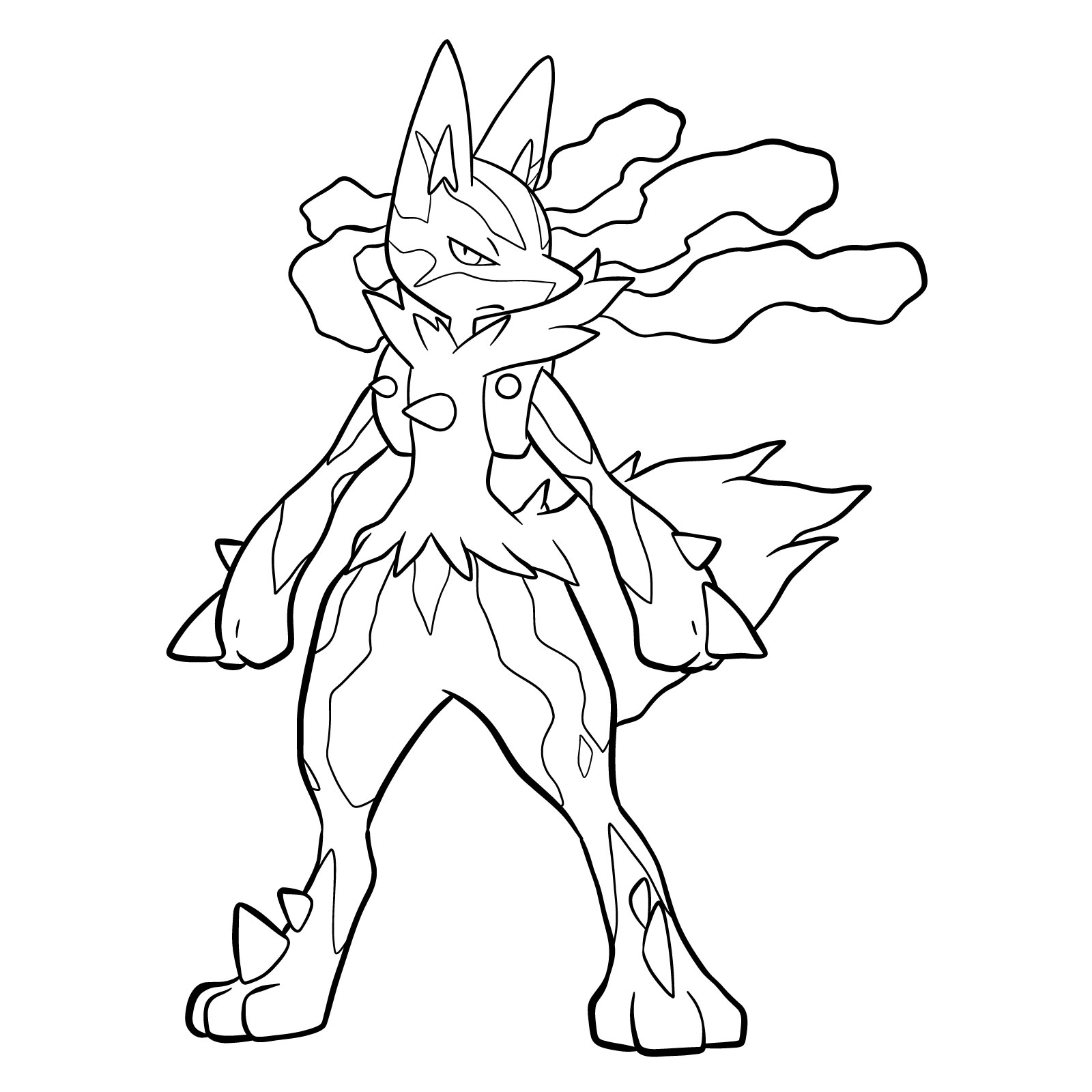 How to draw Mega Lucario - final step