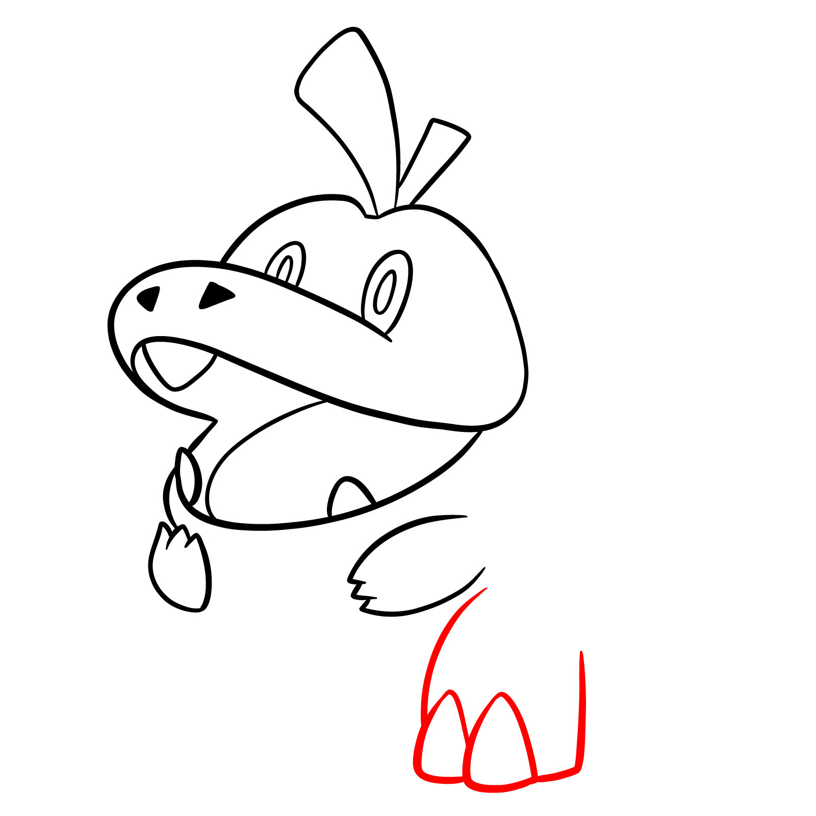 How to draw Fuecoco Pokemon - step 08