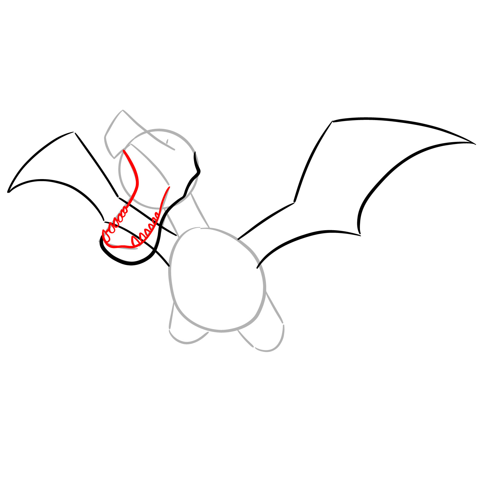 How to Draw Aerodactyl - step 05
