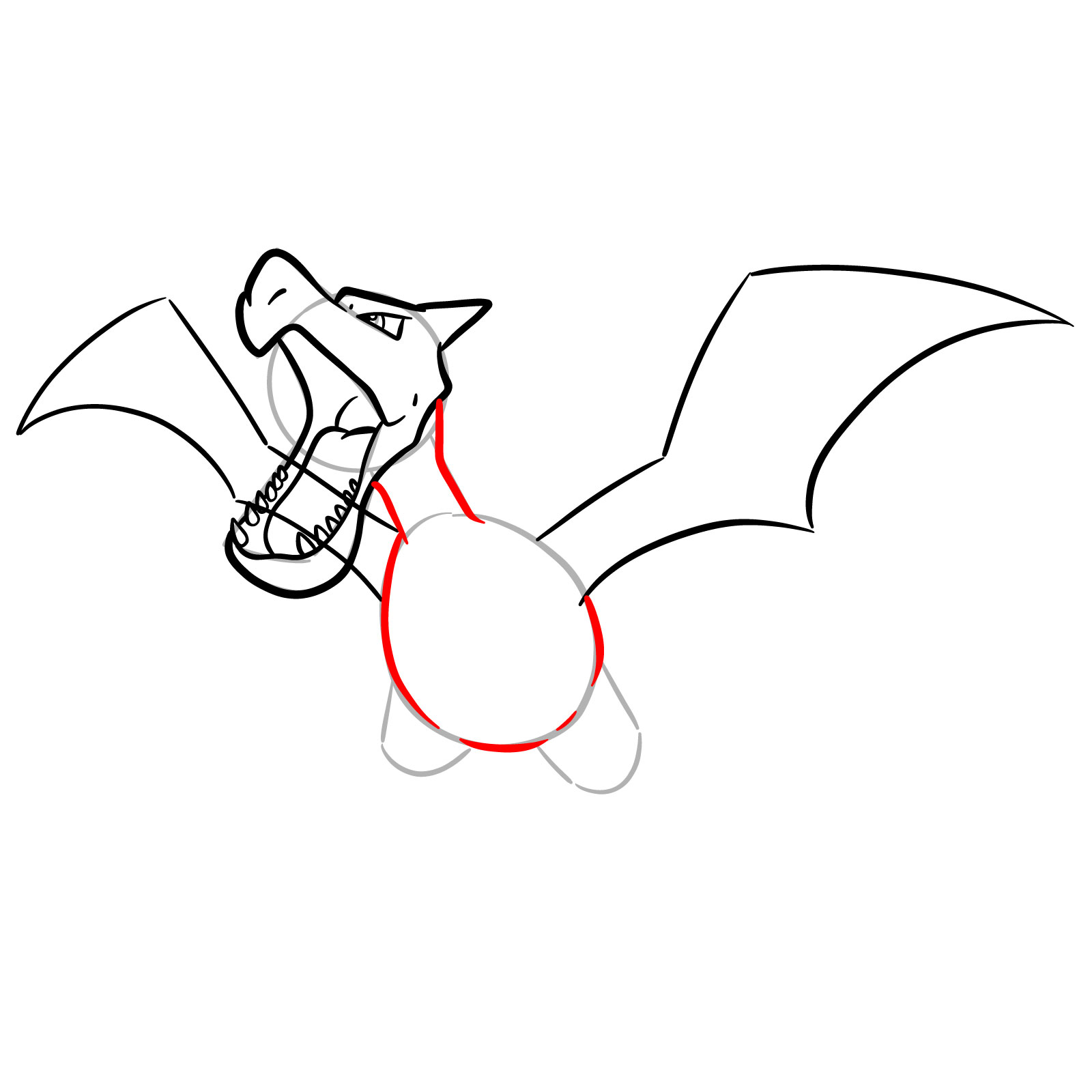How to Draw Aerodactyl - step 08