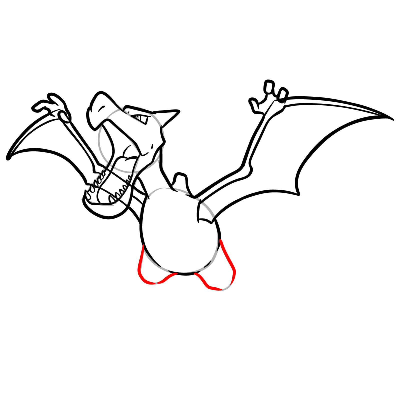 How to Draw Aerodactyl - step 13