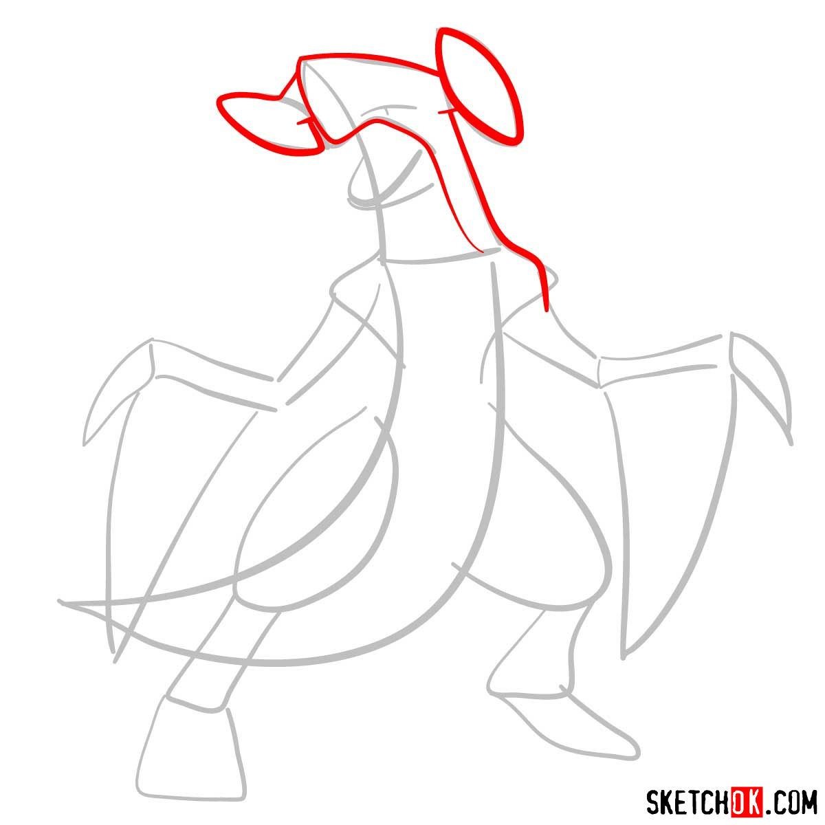 How to draw Garchomp | Pokemon - step 03