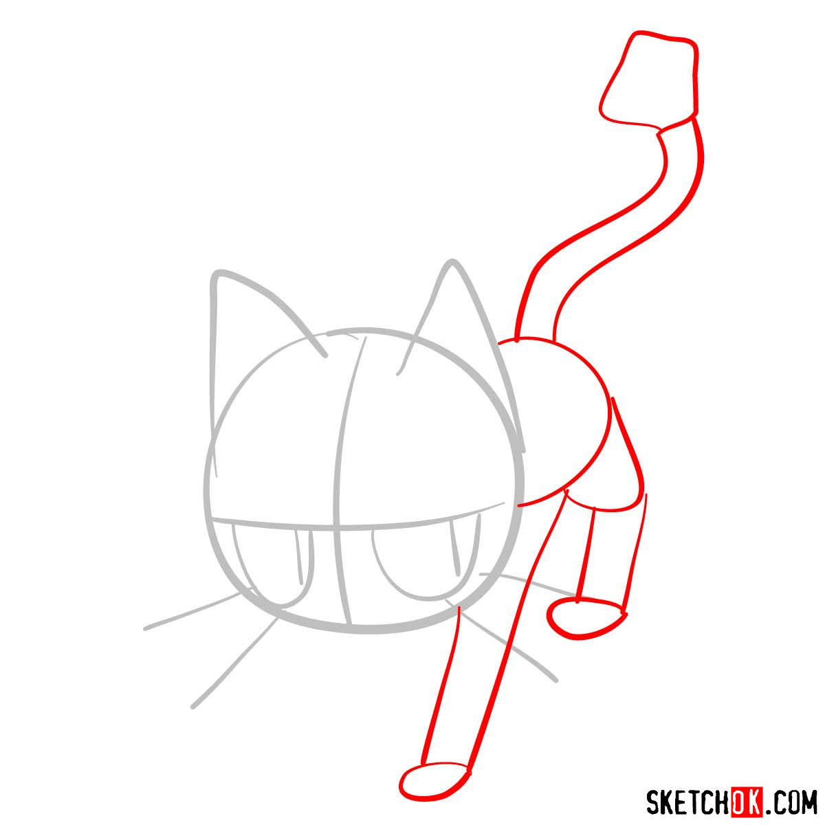 How to draw Litten | Pokemon - step 02