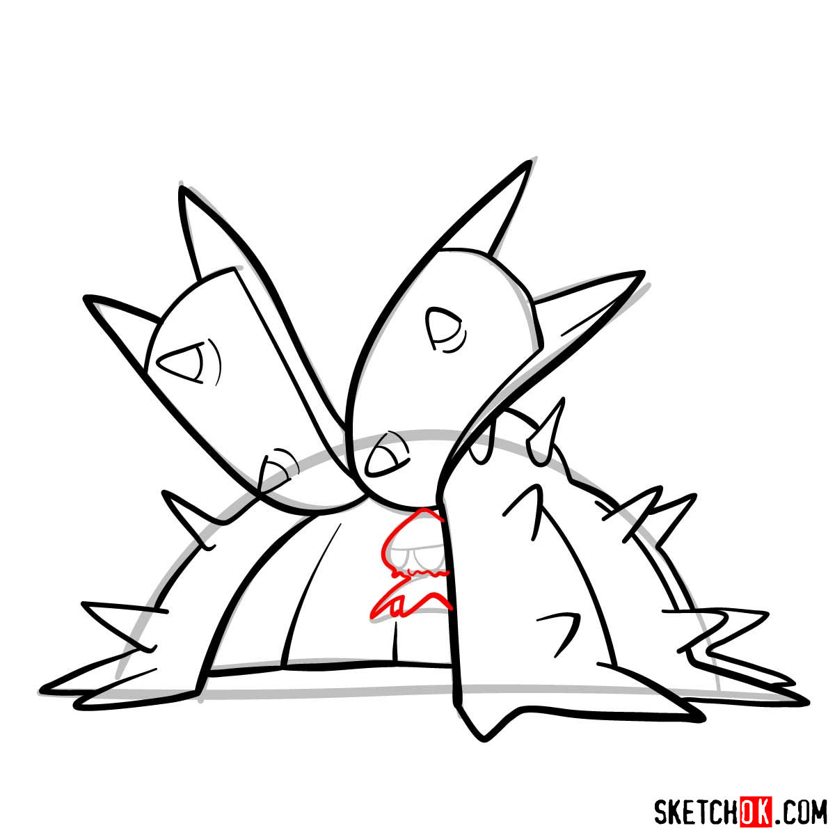 How to draw Toxapex | Pokemon - step 10