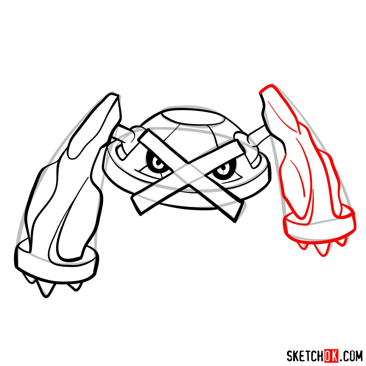 How to draw Metagross | Pokemon - step 09