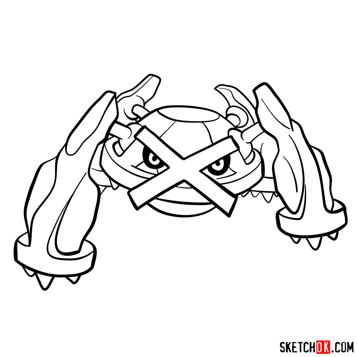 How to draw Metagross | Pokemon - step 12