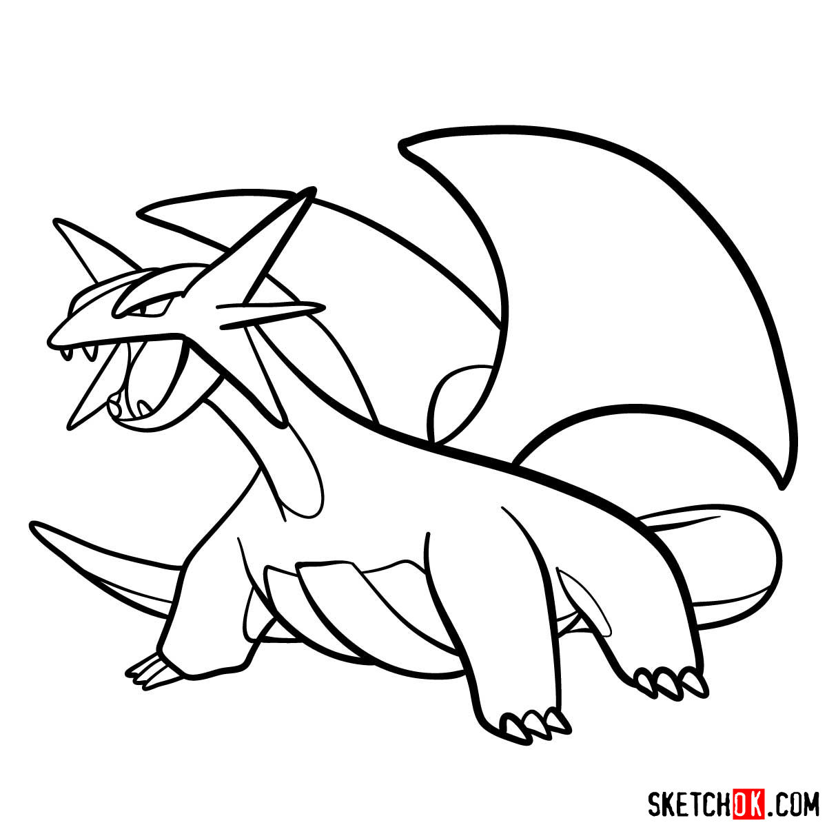 How To Draw Salamence Step By Step Pokémon Drawing Tutorial