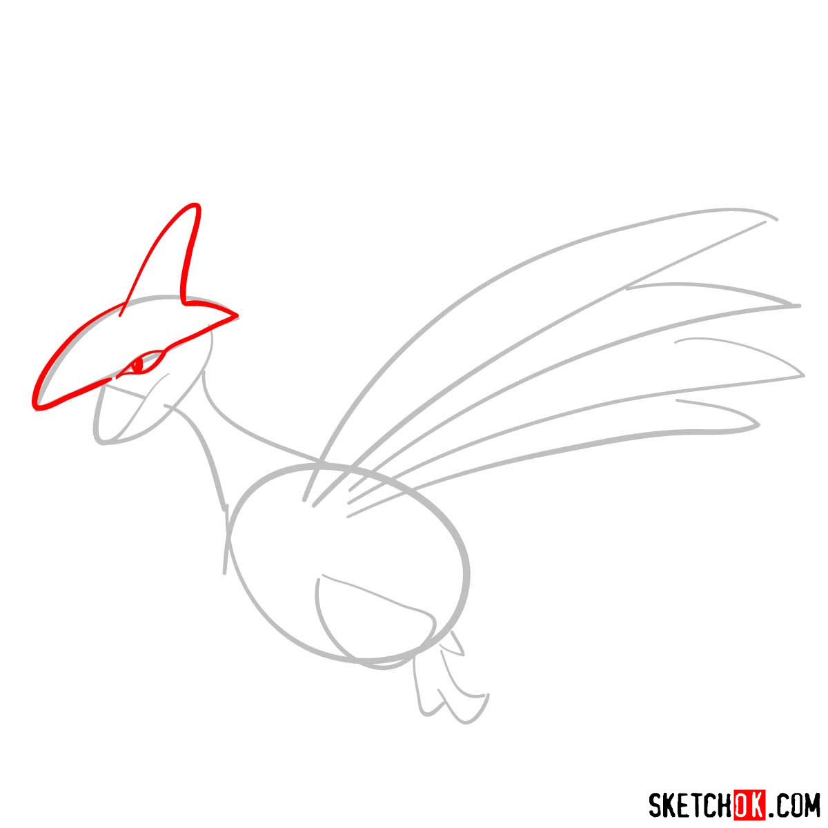 How to draw Skarmory | Pokemon - step 03