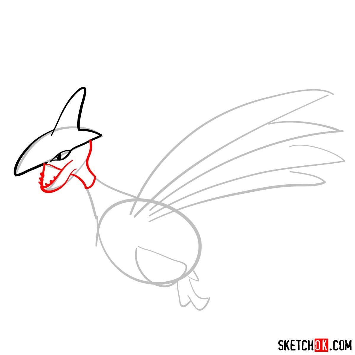 How to draw Skarmory | Pokemon - step 04