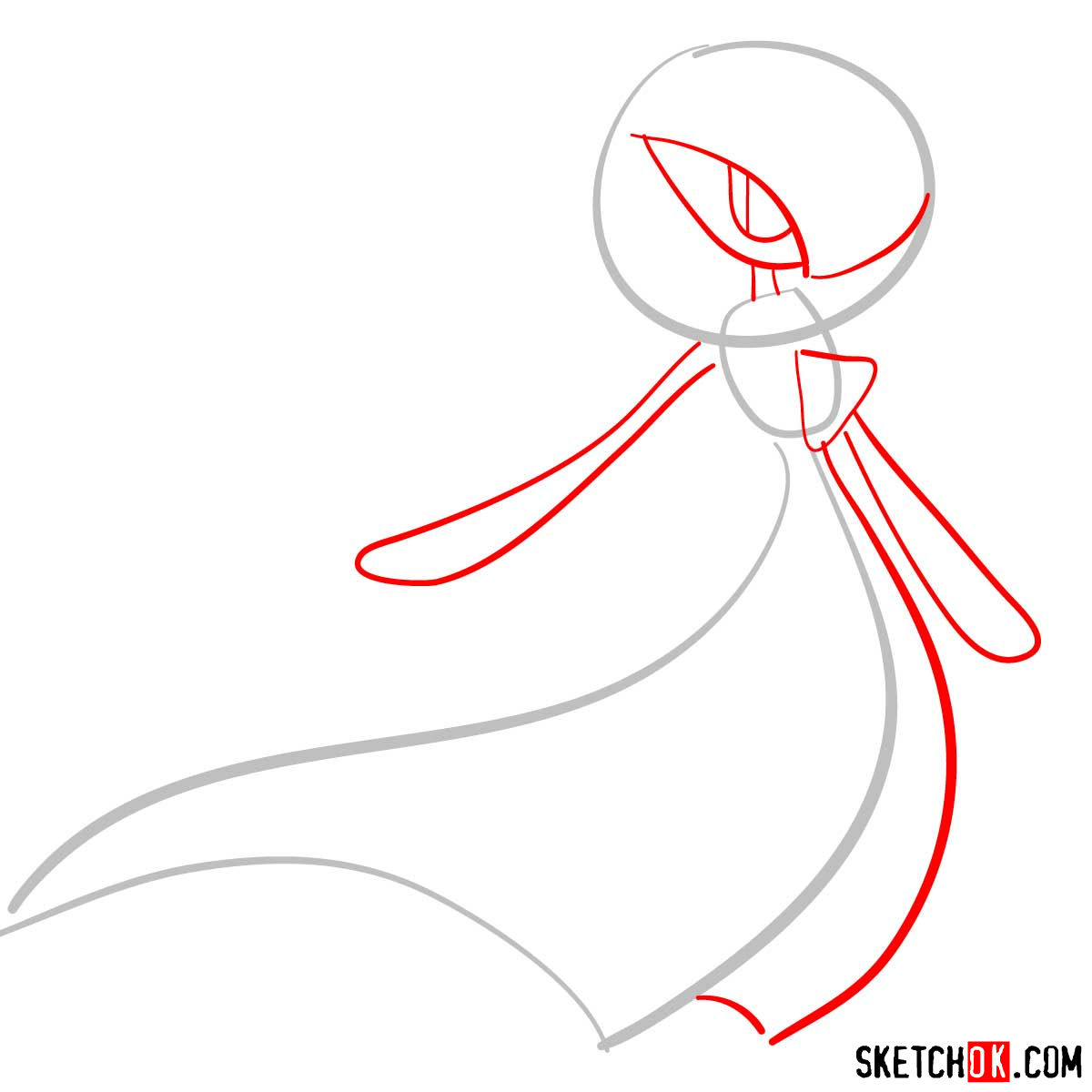 How to draw Gardevoir | Pokemon - step 02