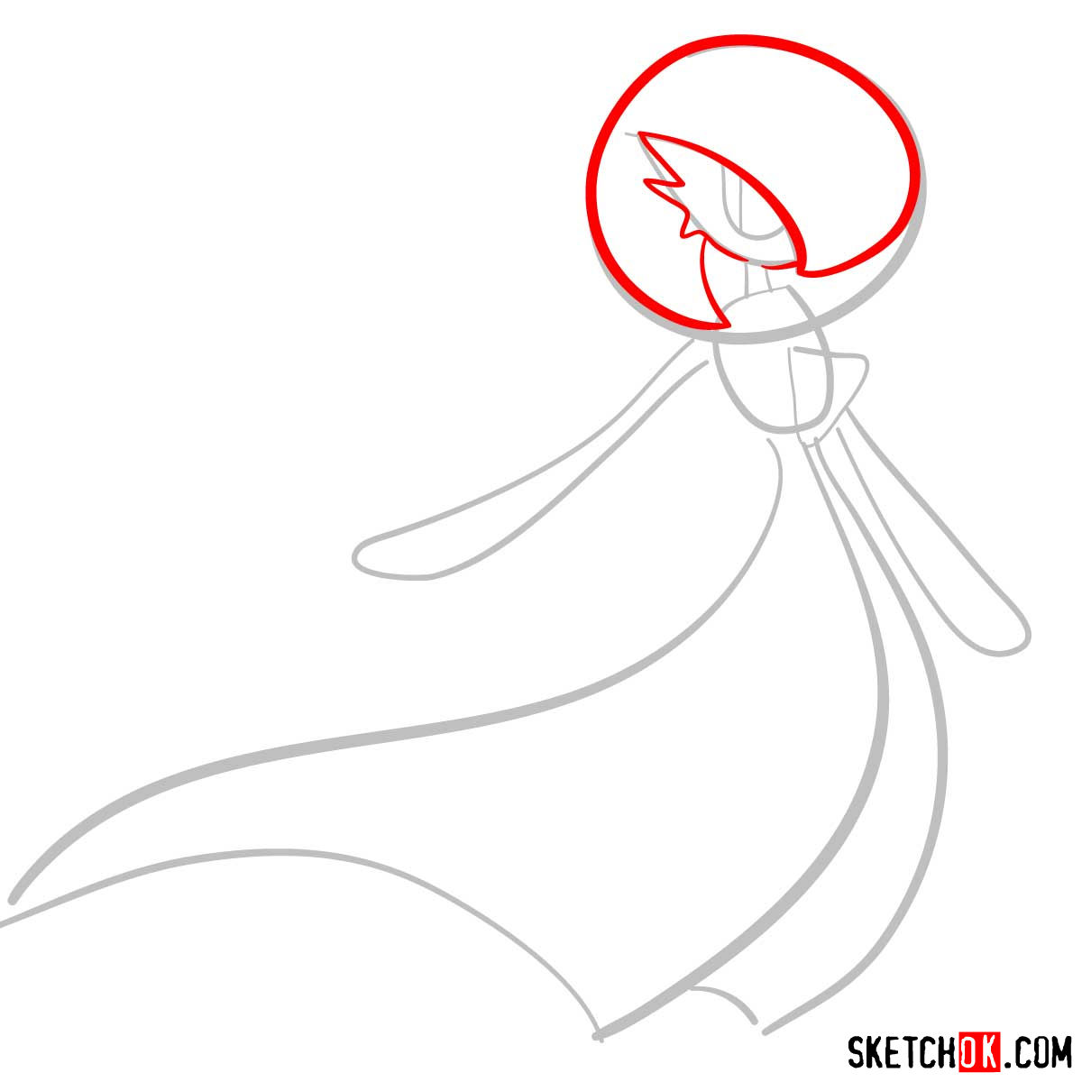 How to draw Gardevoir | Pokemon - step 03