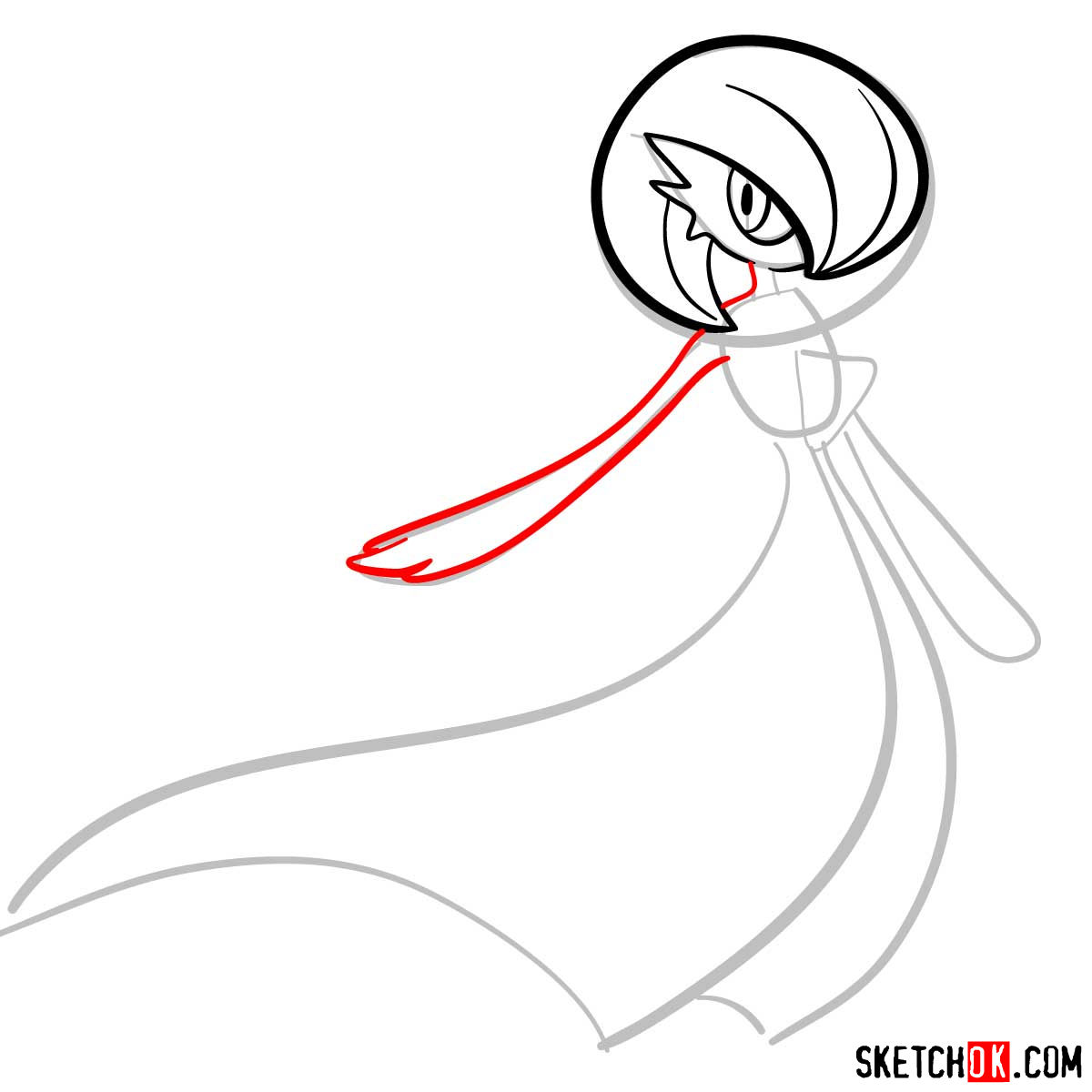 How to draw Gardevoir | Pokemon - step 05