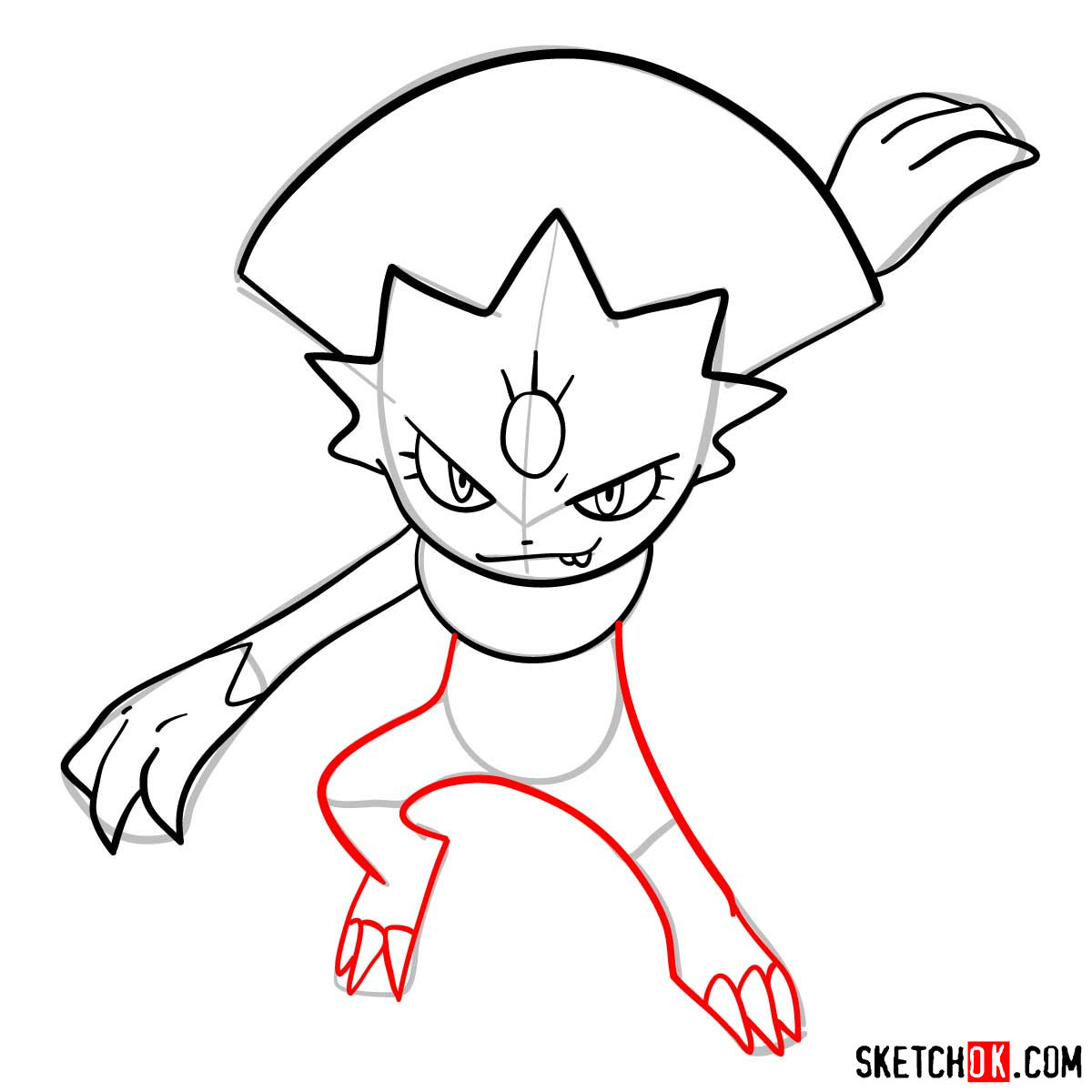 How to draw Weavile | Pokemon - step 07
