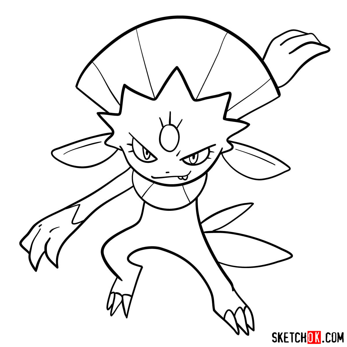 How to draw Weavile | Pokemon - step 09