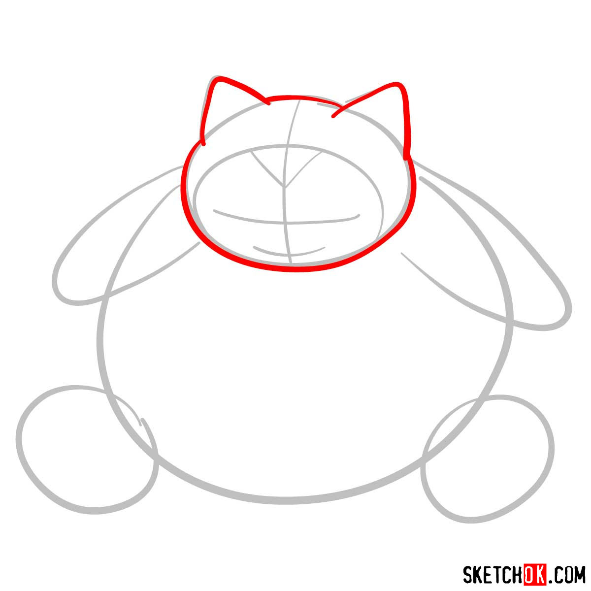 How to draw Snorlax | Pokemon - step 03