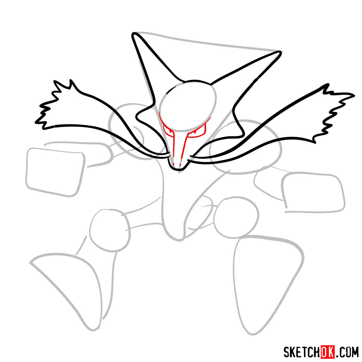 How to draw Alakazam | Pokemon - step 05