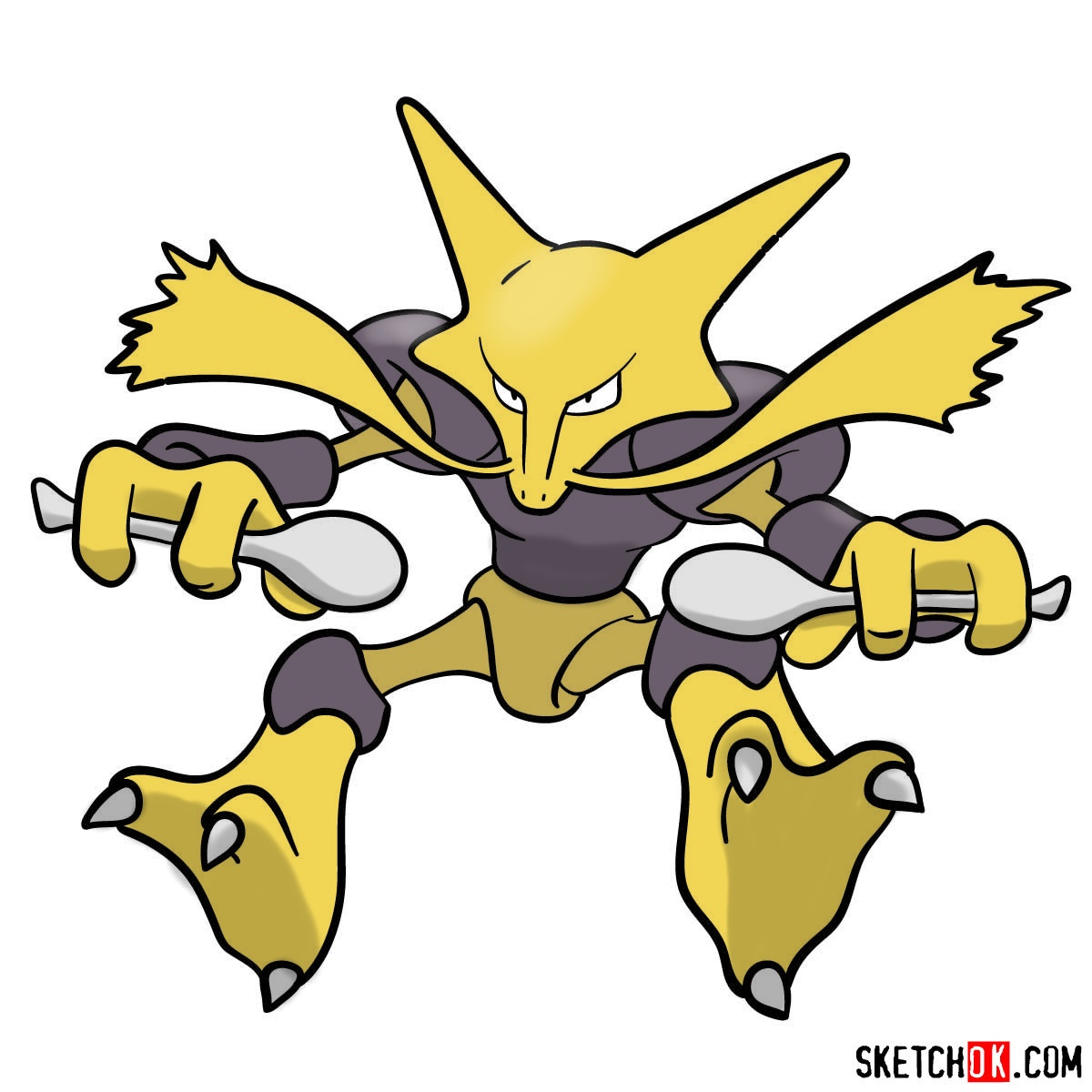 How to draw Alakazam, Pokemon