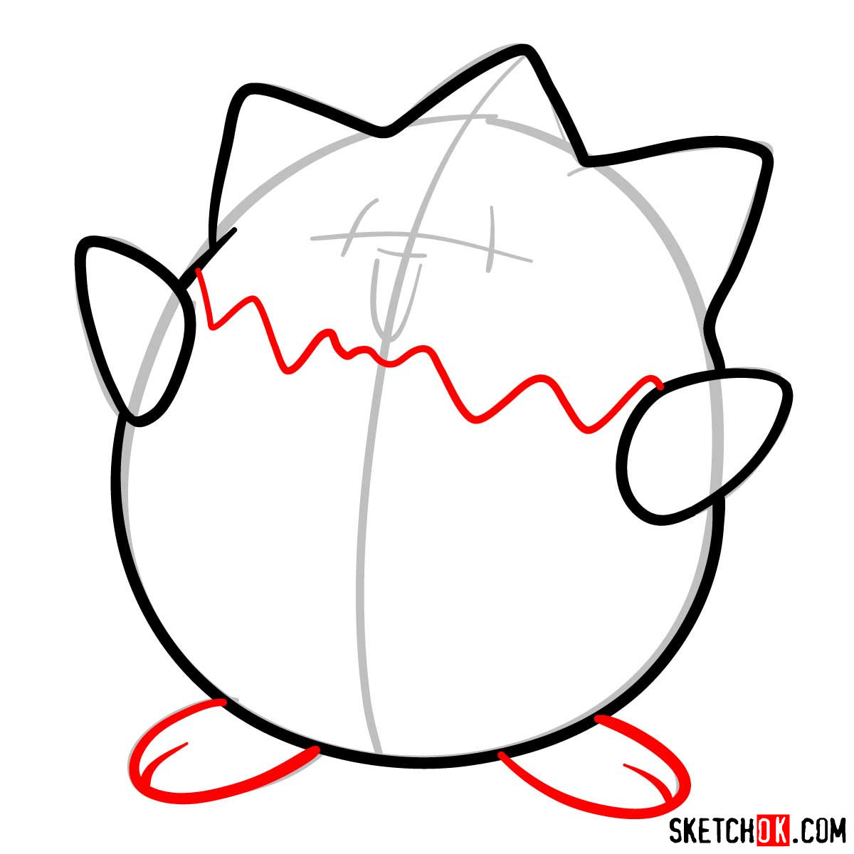How to draw Togepi | Pokemon - step 05