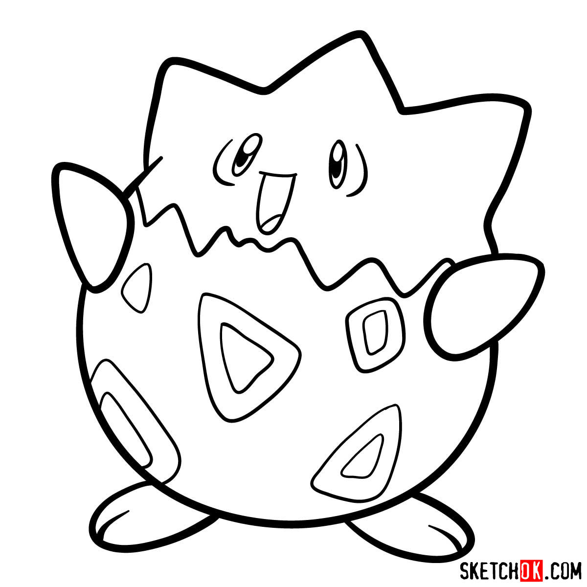 How to draw Togepi | Pokemon - step 08