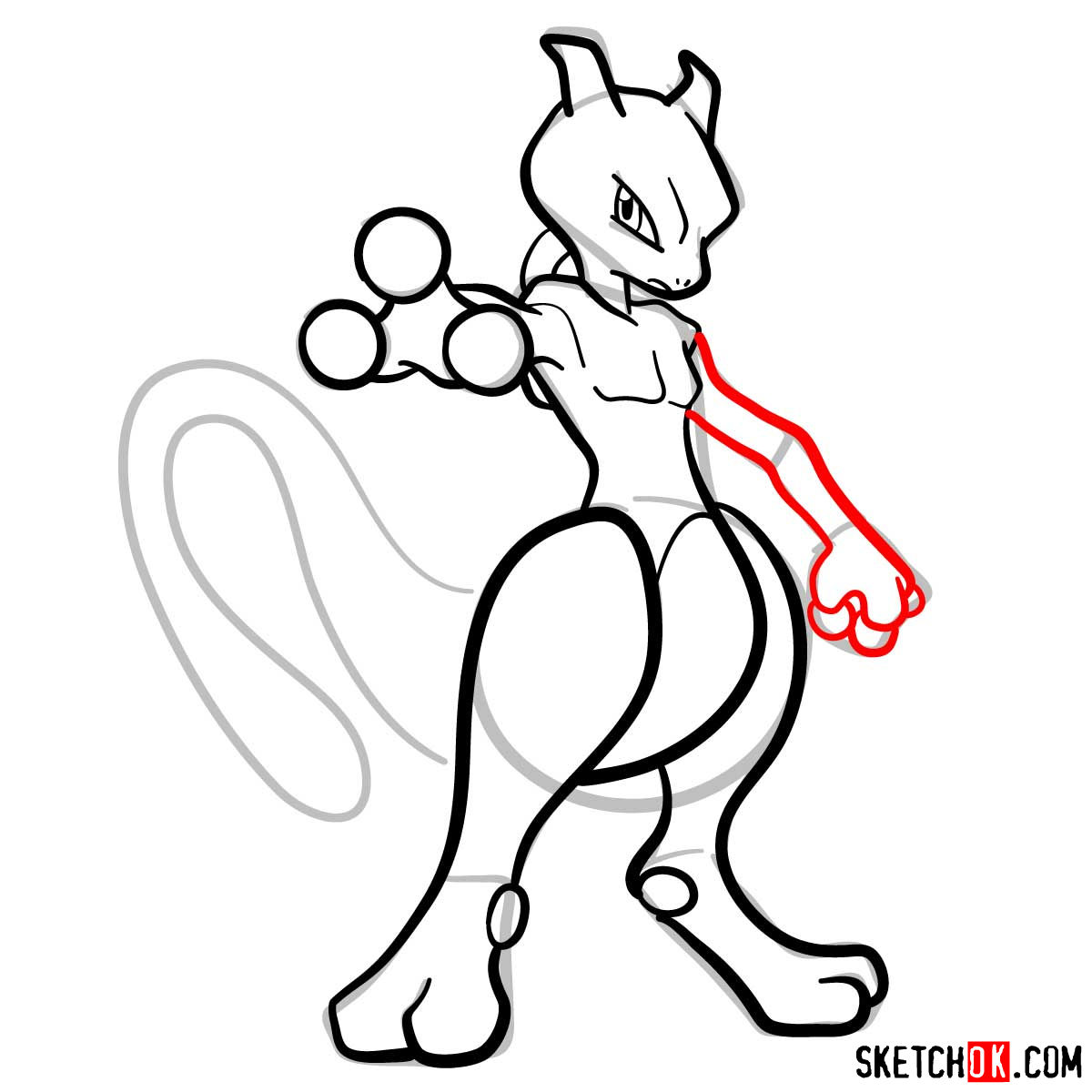 How to draw Mewtwo | Pokemon - step 10