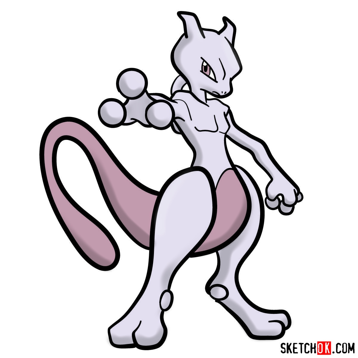 How To Draw Pokemon Mewtwo Easy This tutorial shows the sketching and