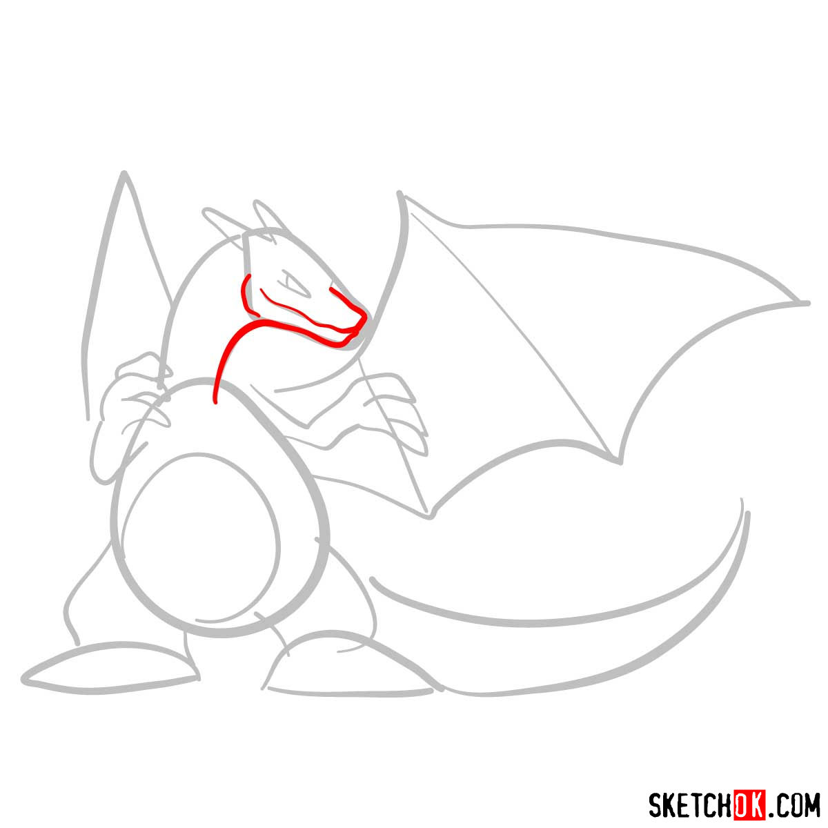 How to draw Charizard | Pokemon - step 03
