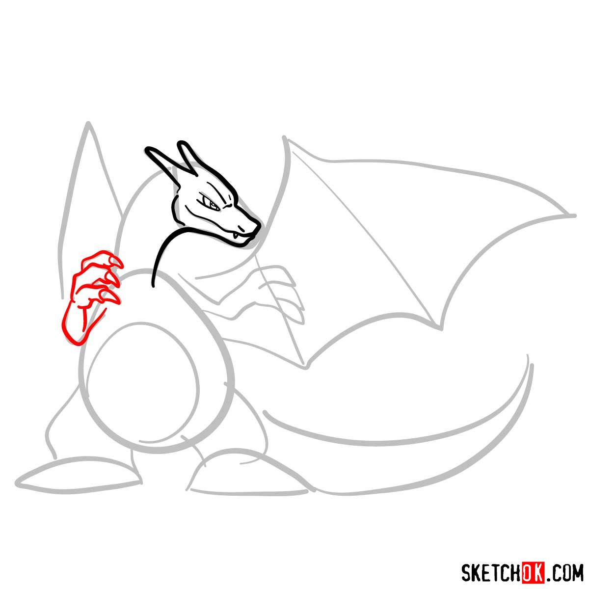 How to draw Charizard | Pokemon - step 05