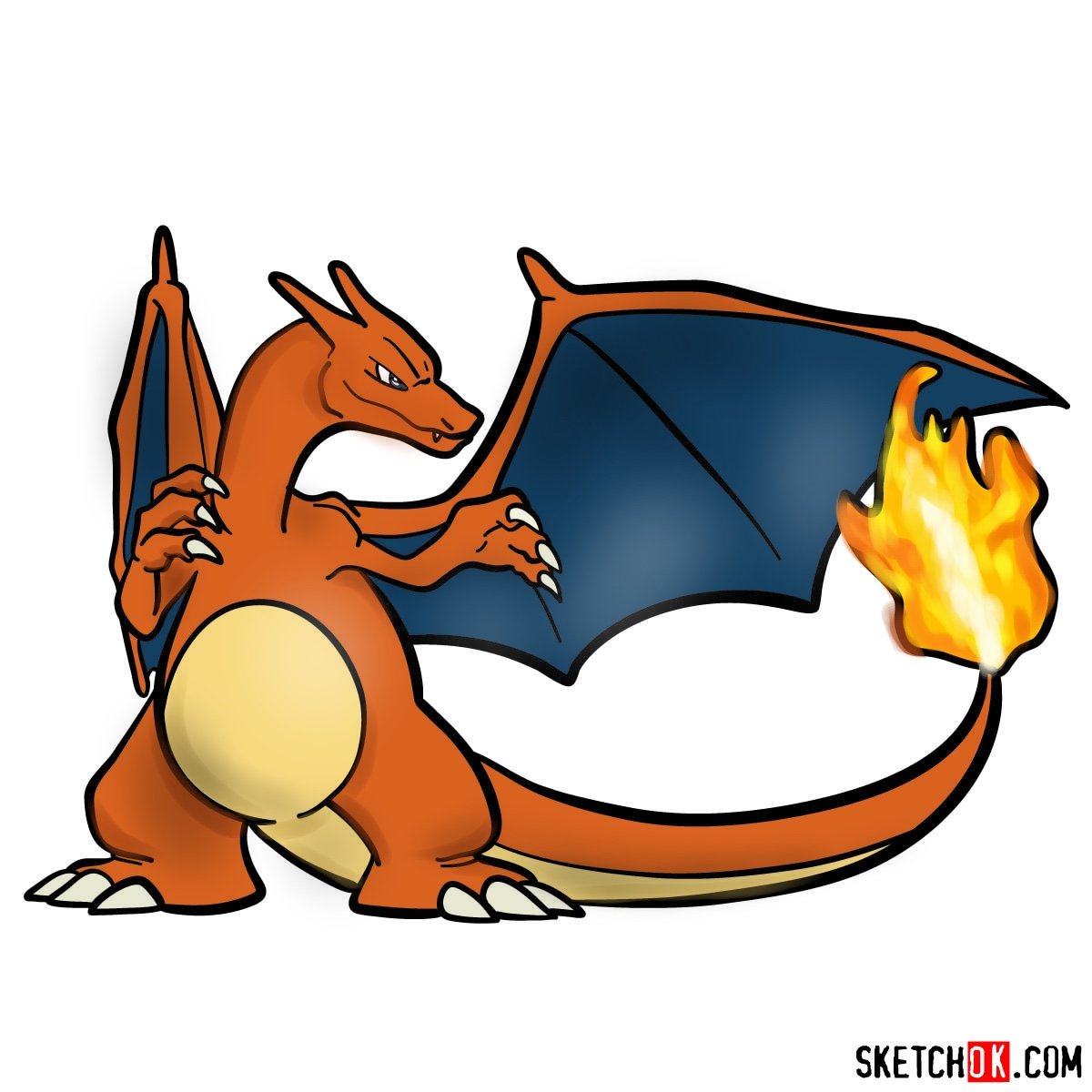 How to Draw Charizard from Pokemon with Easy Steps | How to Draw Step by  Step Drawing Tutorials