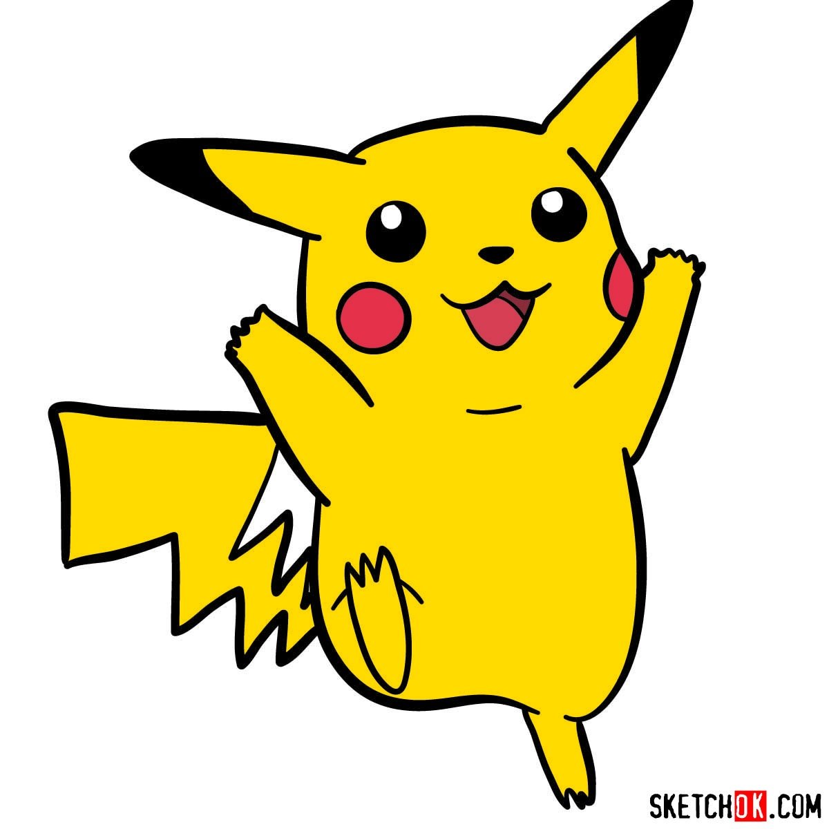 How to draw dancing Picachu