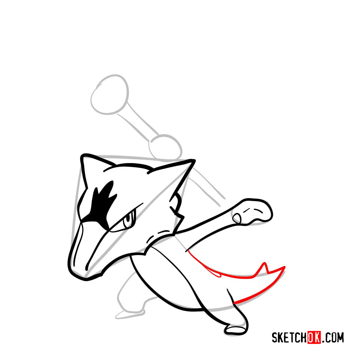 How to draw Marowak pokemon - step 08
