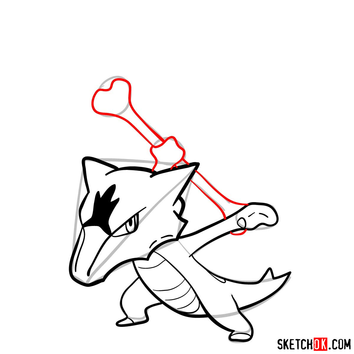 How to draw Marowak pokemon - step 10