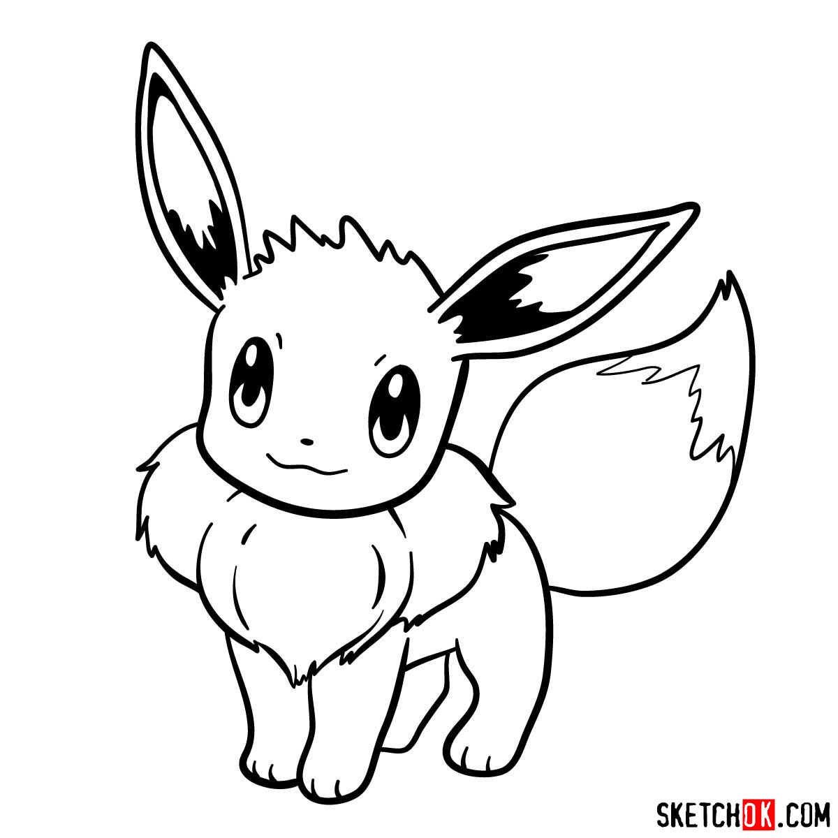 How to draw Eevee pokemon - step 08