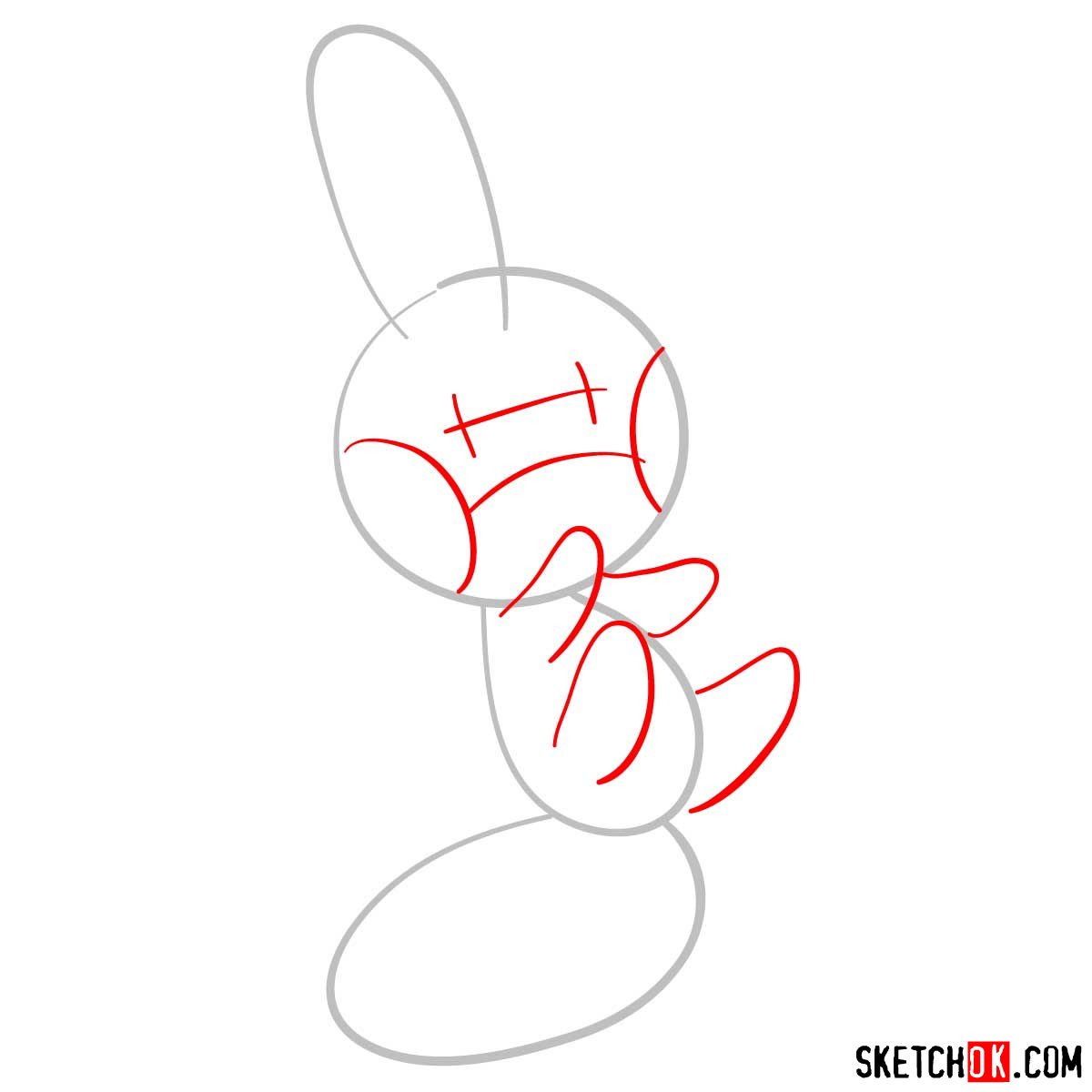 How to draw Mudkip pokemon - step 02