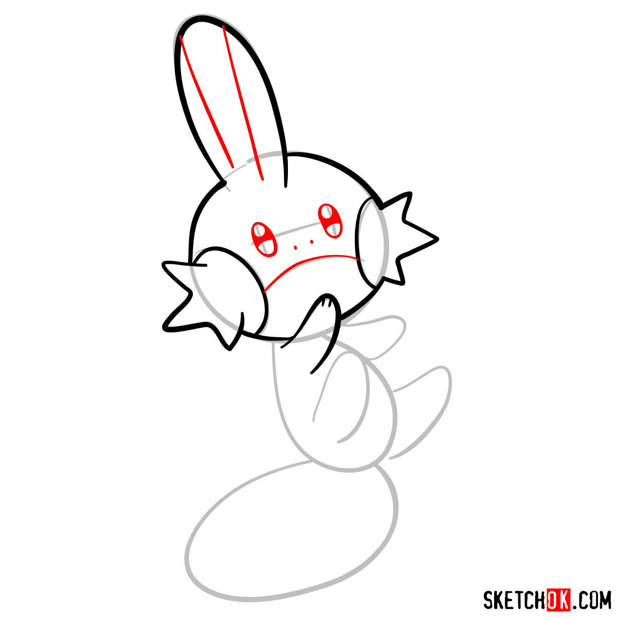 How to draw Mudkip pokemon - step 05