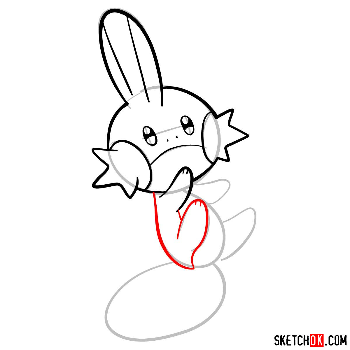 How to draw Mudkip pokemon - step 06