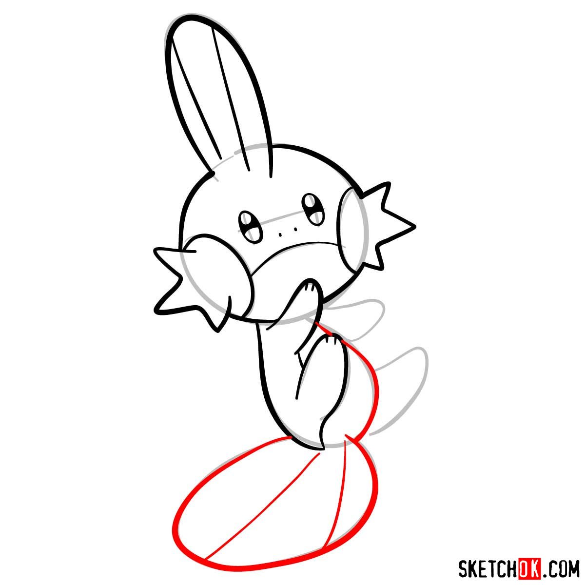How to draw Mudkip pokemon - step 07