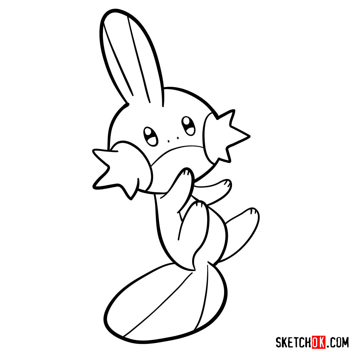 How to draw Mudkip pokemon - step 09