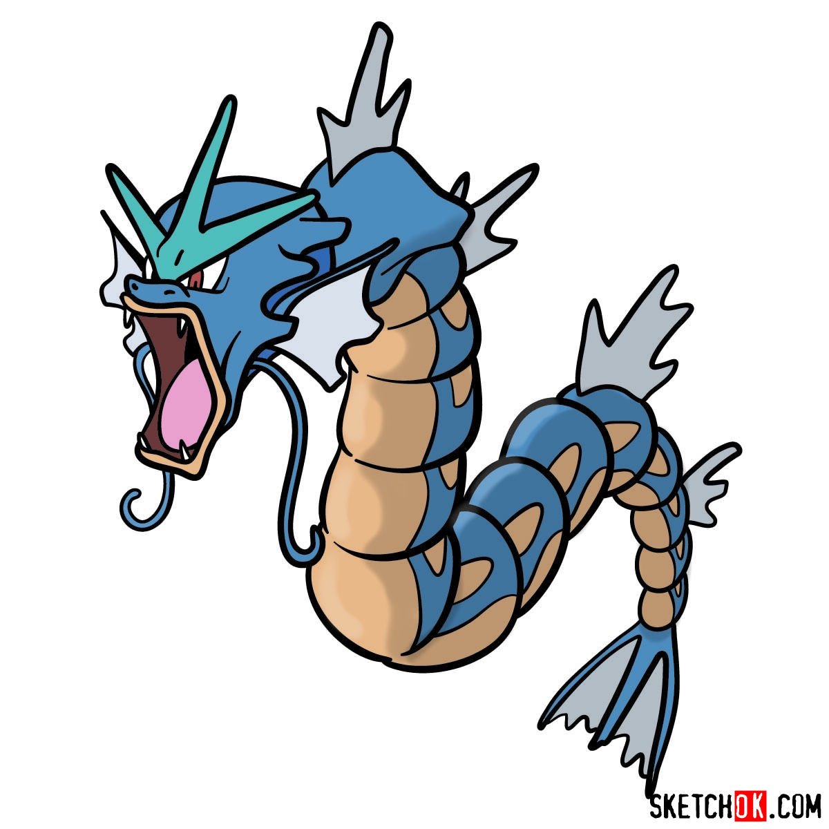 How to draw Gyarados Pokemon