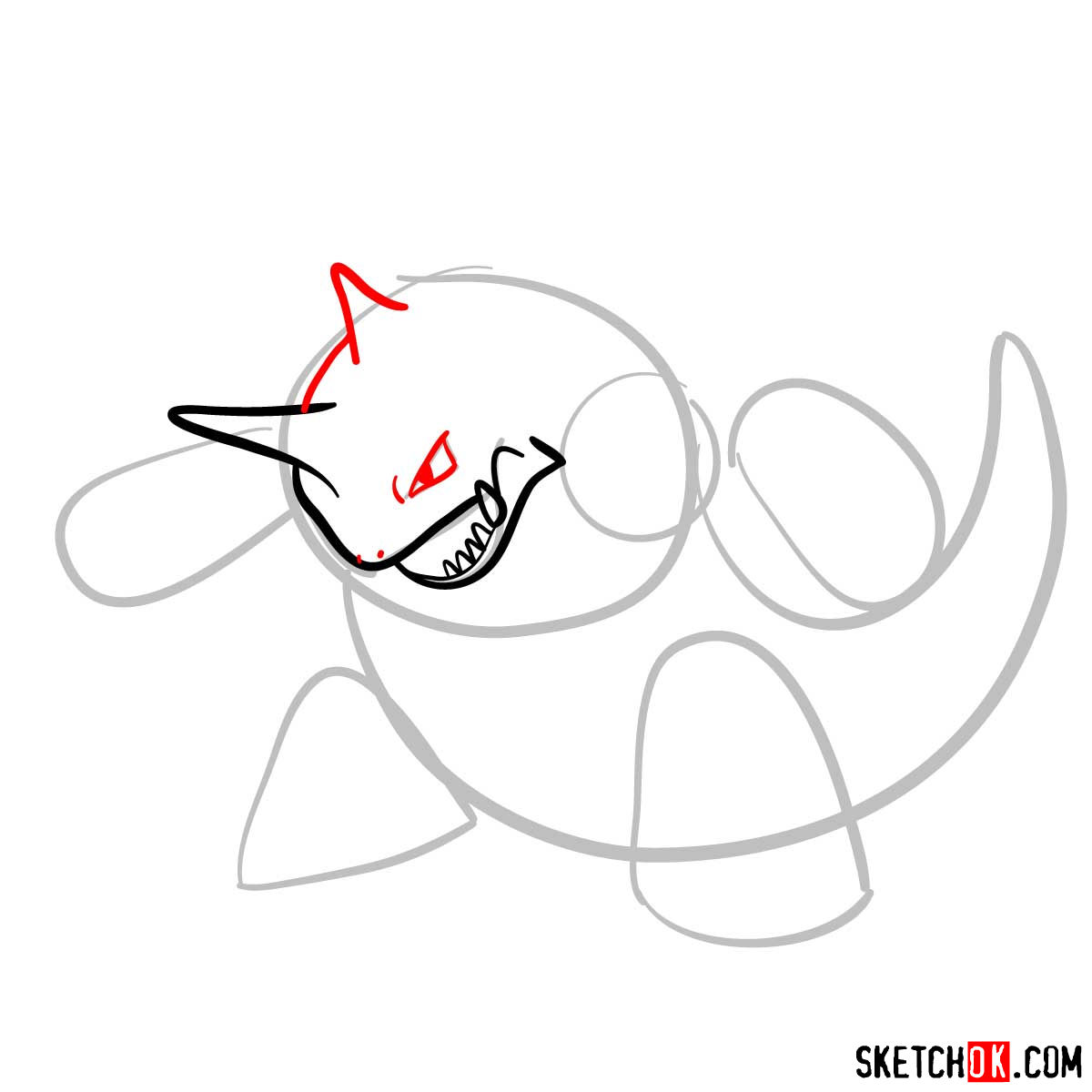 How to draw Nidoking Pokemon - step 04